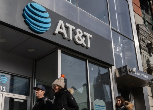 An AT&T store in New York, US, on Monday, Jan. 22, 2024.