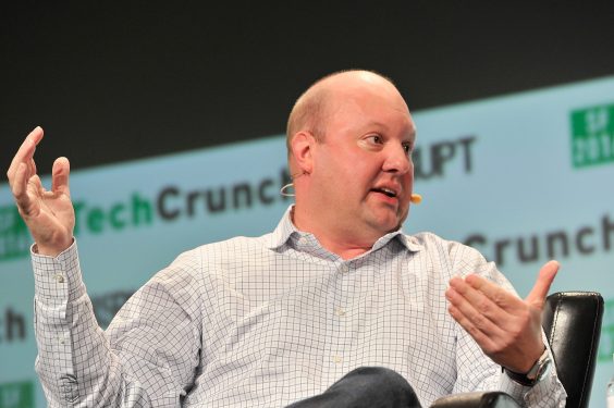 Marc Andreessen speaks onstage during TechCrunch Disrupt.