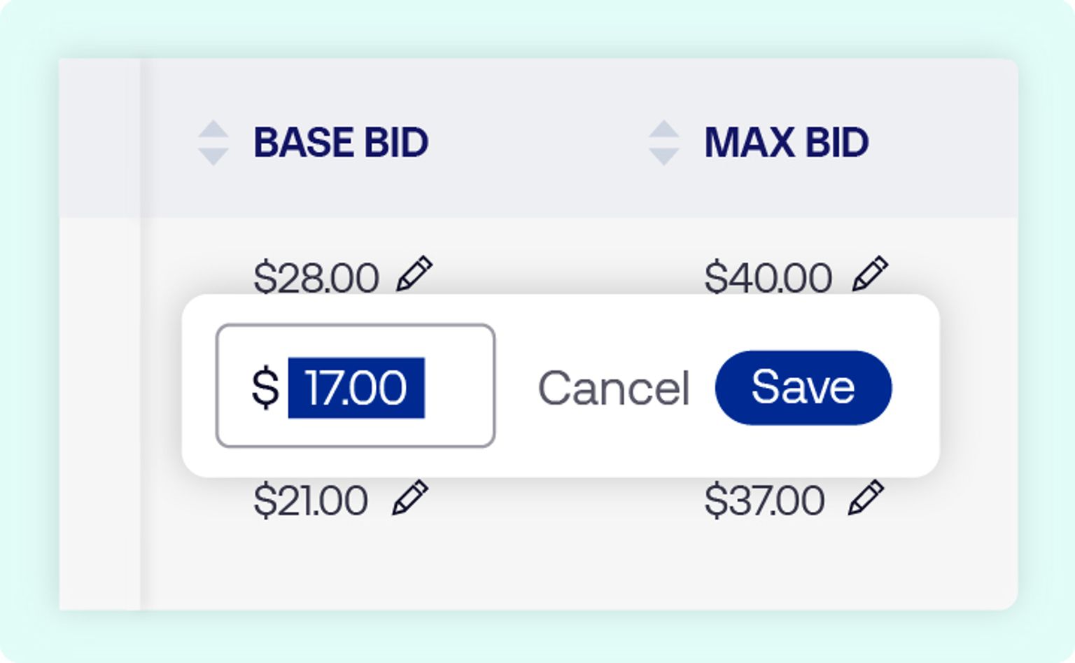 A graphic of Kokai's user interface, highlighting the the ability to make in-line edits.