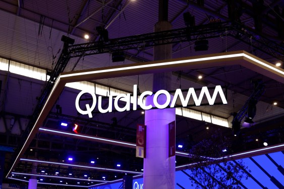 The Qualcomm Incorporated logo is being displayed at their pavilion during the Mobile World Congress in Barcelona, Spain, on February 28, 2024