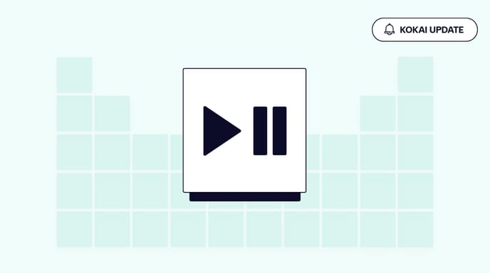 An illustration of the Kokai Programmatic Table, with a graphic of a play and pause button highlighted in the center.