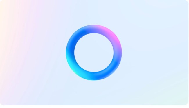 Meta AI logo, blue circle on light background