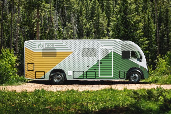 Thor's new hybrid test RV with a Harbinger powertrain