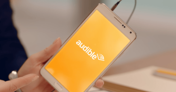 Audible logo on smartphone screen