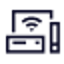 An icon depicting connected smart devices with a Wi-Fi signal symbol.