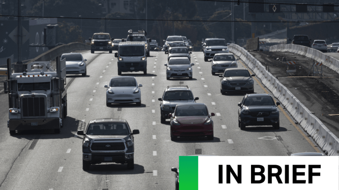 cars driving on a freeway